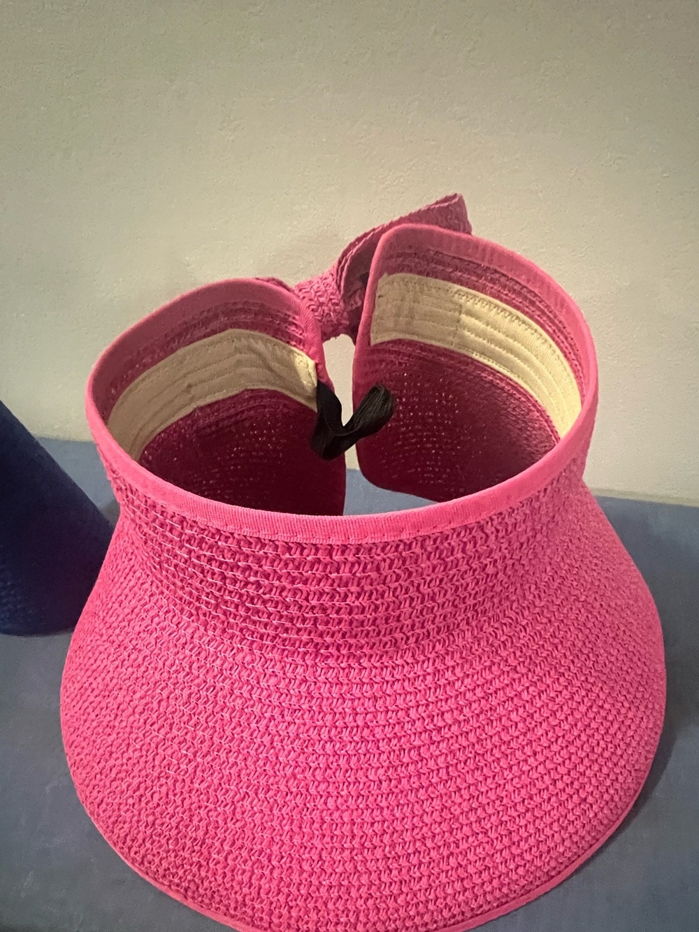 Pink Women's Straw Visor Hat